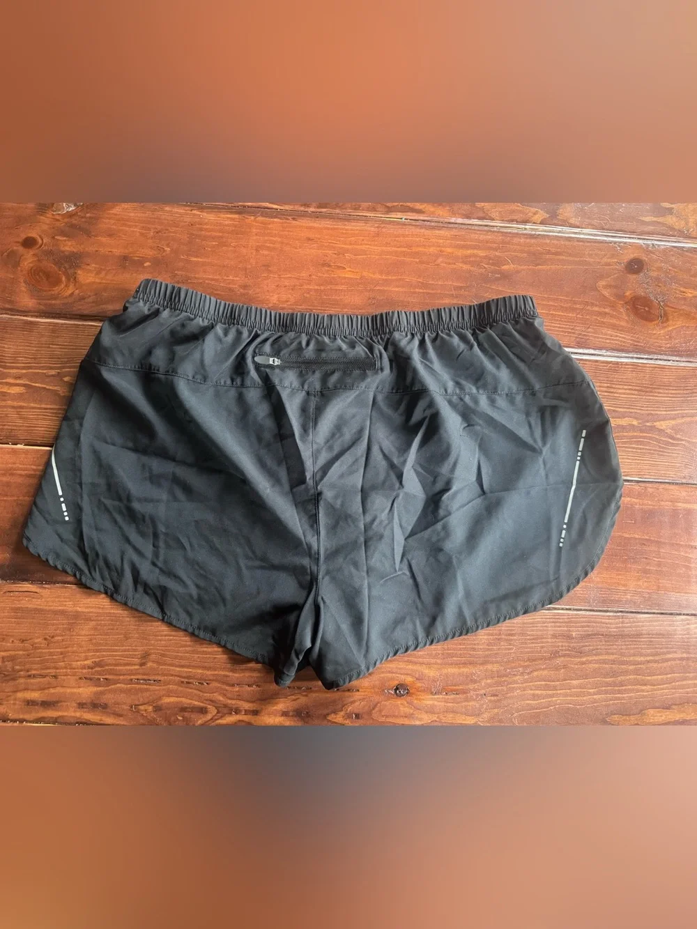 ASICS Black Running Shorts 2XL Reflective Zip Pocket